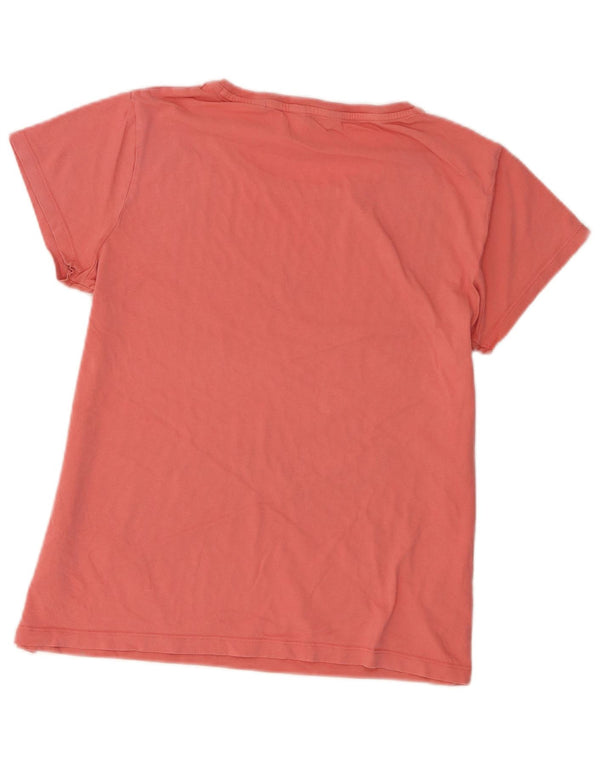 Gant Damen Grafik-T-Shirt-Oberteil UK 14 Large Rosa Baumwolle