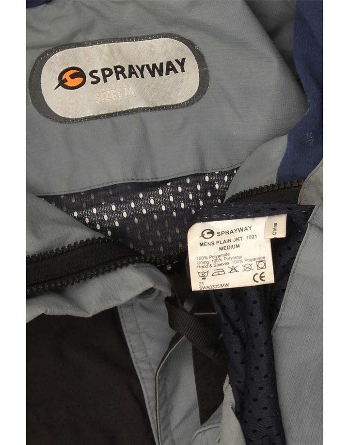 Sprayway Herren-Regenjacke mit Kapuze, UK 38, mittelgraues Colourblock-Polyamid