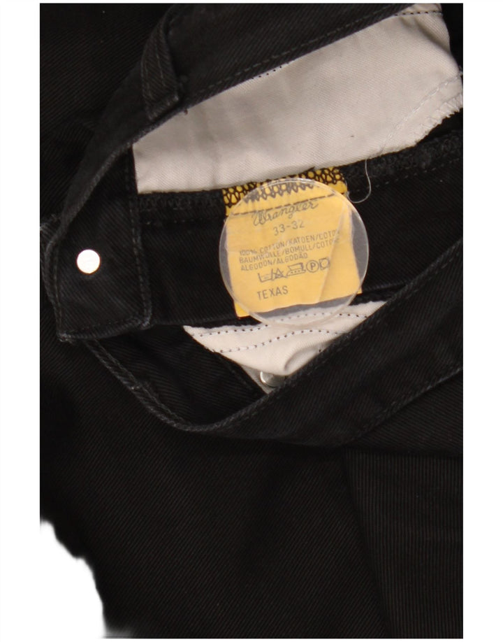 Wrangler Herren Texas Straight Jeans W33 L32 Schwarze Baumwolle