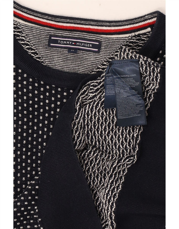 Tommy Hilfiger Herren-Pullover mit Rundhalsausschnitt, mittelgroß, marineblau gepunktet