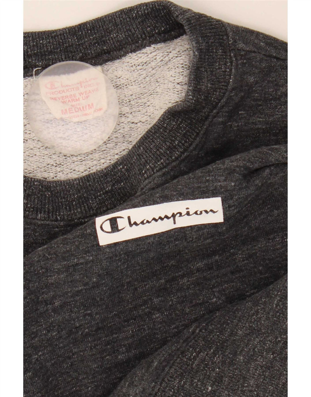Champion Herren-Pullover mit Rundhalsausschnitt, mittelgrau gesprenkelte Baumwolle