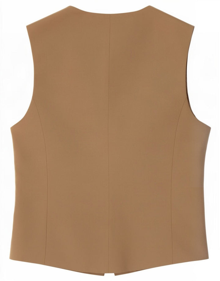 Zara Damen Weste UK 6 XS Beige Polyester