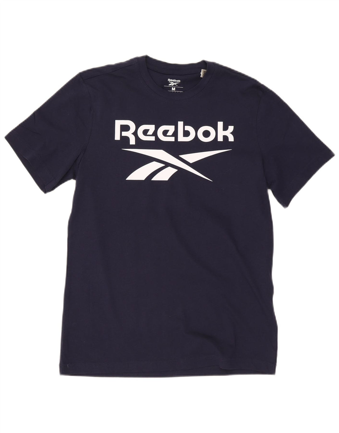 Reebok Herren Grafik-T-Shirt-Oberteil aus Baumwolle in mittlerem Marineblau