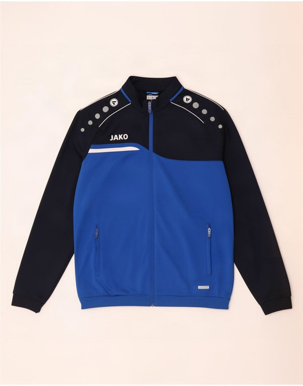 Jako Herren-Trainingsanzugoberteil mit Grafik, Mittelblaues Farbblock-Polyester