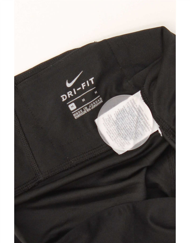 Nike Damen Dri Fit Leggings UK 14 Mittelschwarzes Colourblock-Polyester