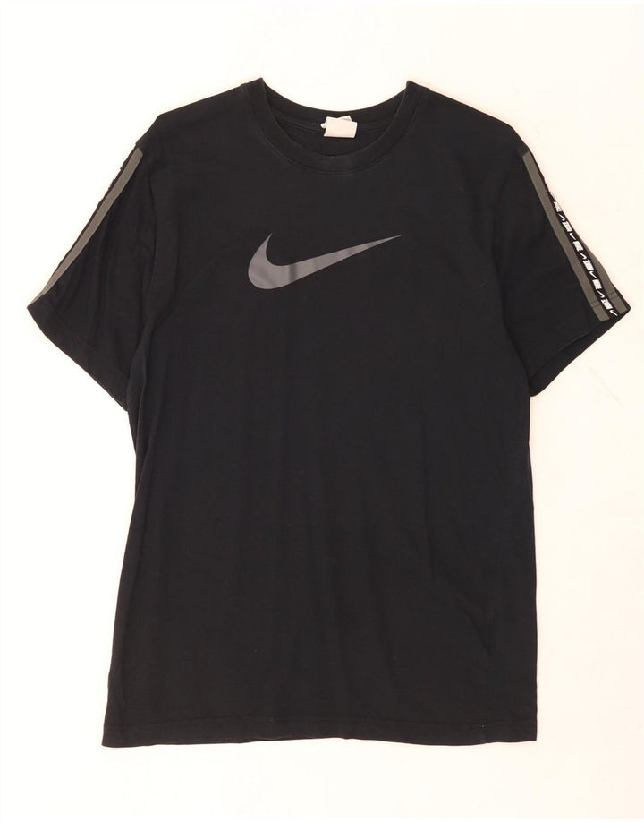 Nike Herren-T-Shirt mit Grafik, mittelgroß, schwarze Baumwolle