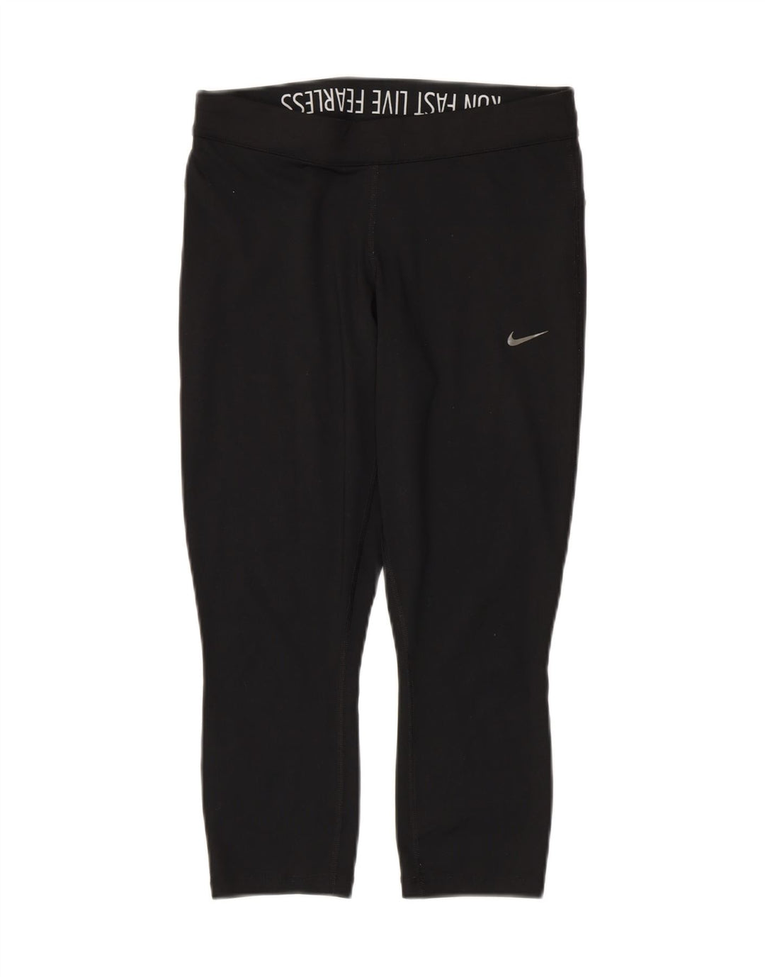 NIKE Womens Dri Fit Capri Leggings UK 12 Medium  Black Polyester Vintage Nike and Second-Hand Nike from Messina Hembry 