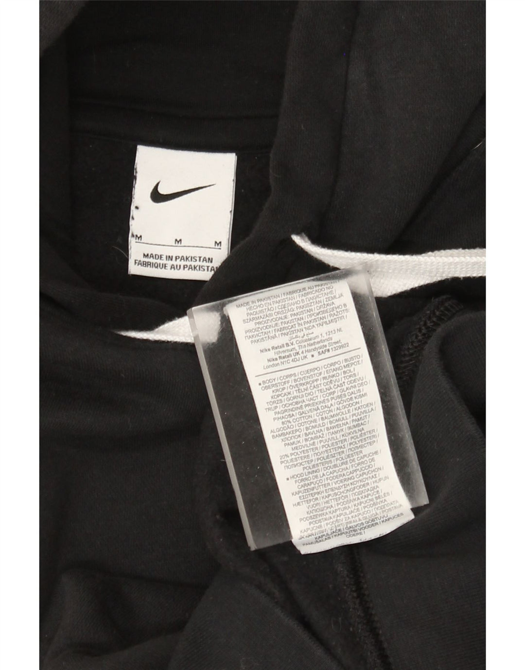 Nike Herren-Hoodie-Pullover aus mittelschwarzer Baumwolle
