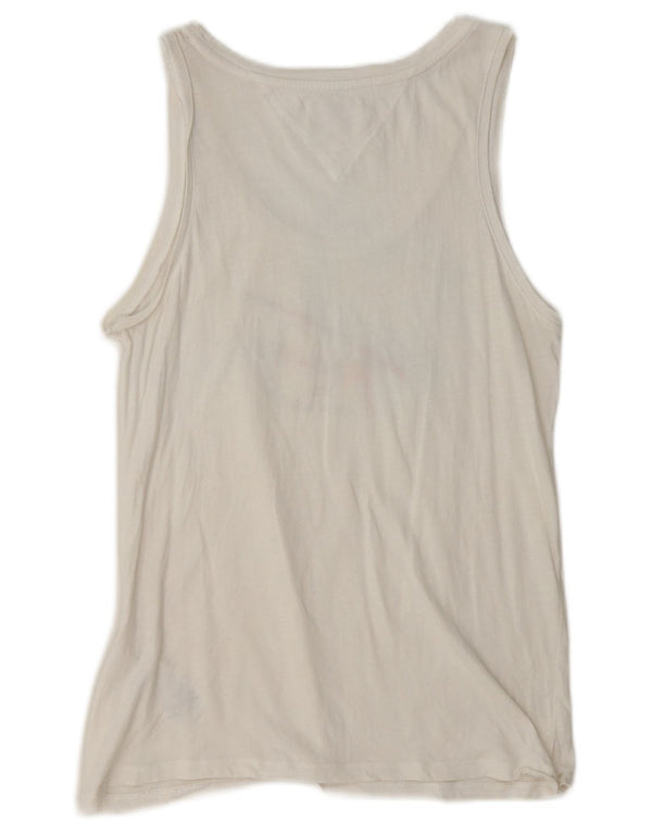 Tommy Hilfiger Damen Grafik-Trägershirt UK 6 XS Weiße Baumwolle