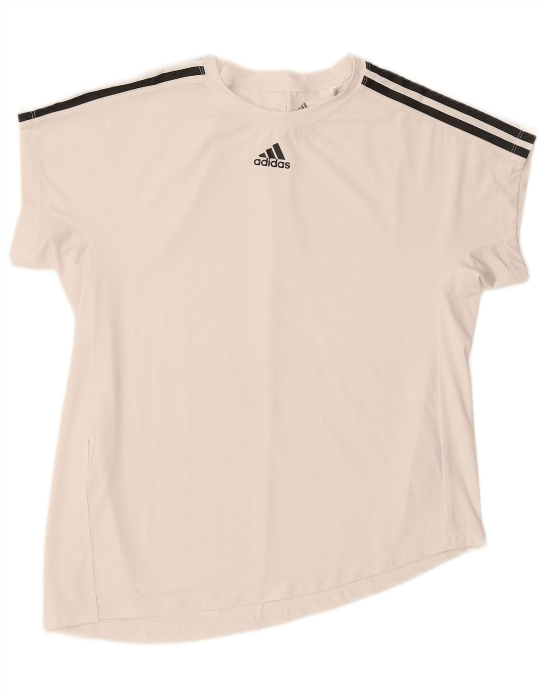 Adidas Damen Graphic T-Shirt Top UK 12/14 Mittelweißes Polyester