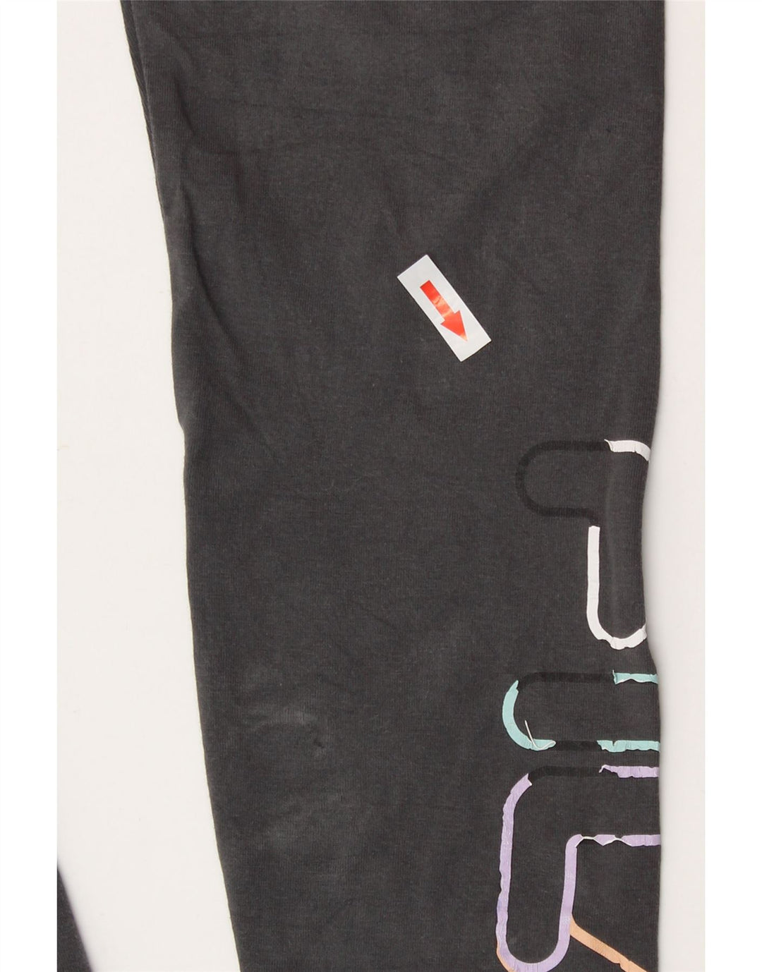 Fila Womens Graphic Leggings UK 10 Small Graue Baumwolle