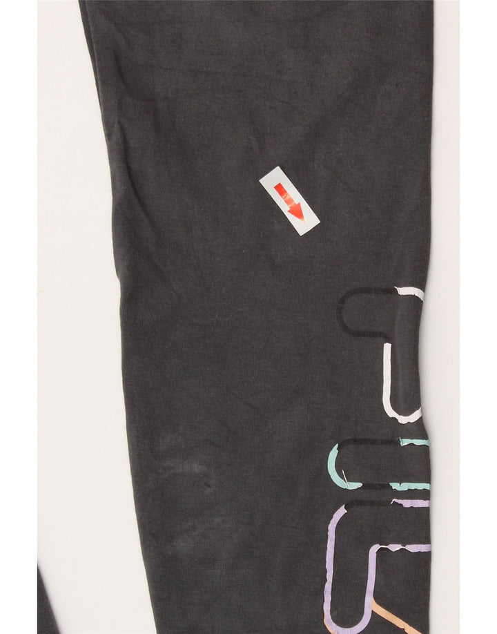 Fila Womens Graphic Leggings UK 10 Small Graue Baumwolle