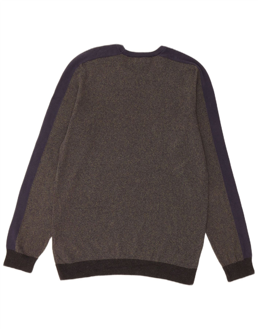 Marks & Spencer Herren-Pullover mit Rundhalsausschnitt, Größe S, Khaki, gestreift, Baumwolle