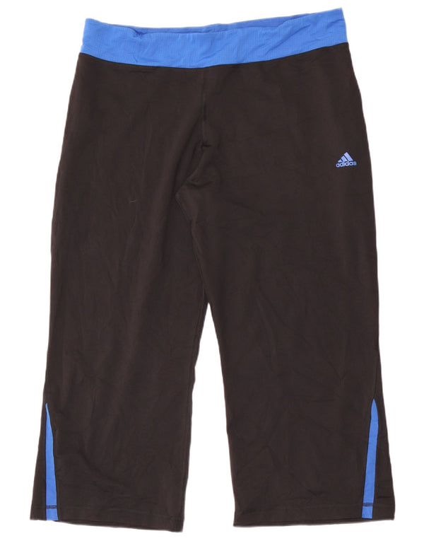 Adidas Damen Crop Trainingshose UK 22 3XL Schwarz Colourblock Polyester