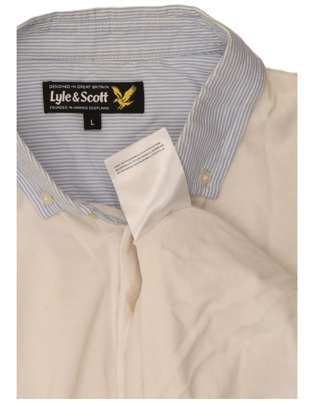 Lyle & Scott Herren-Poloshirt, große weiße Baumwolle