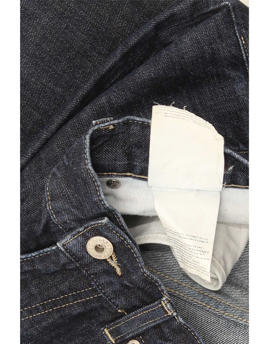 Hugo Boss Herren Straight Jeans W32 L32 Marineblaue Baumwolle