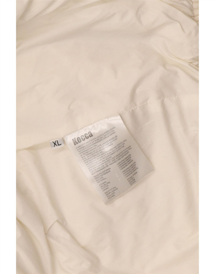 KOCCA Wattierte Damenjacke mit Kapuze, UK 16, XL, Weiß, Polyamid