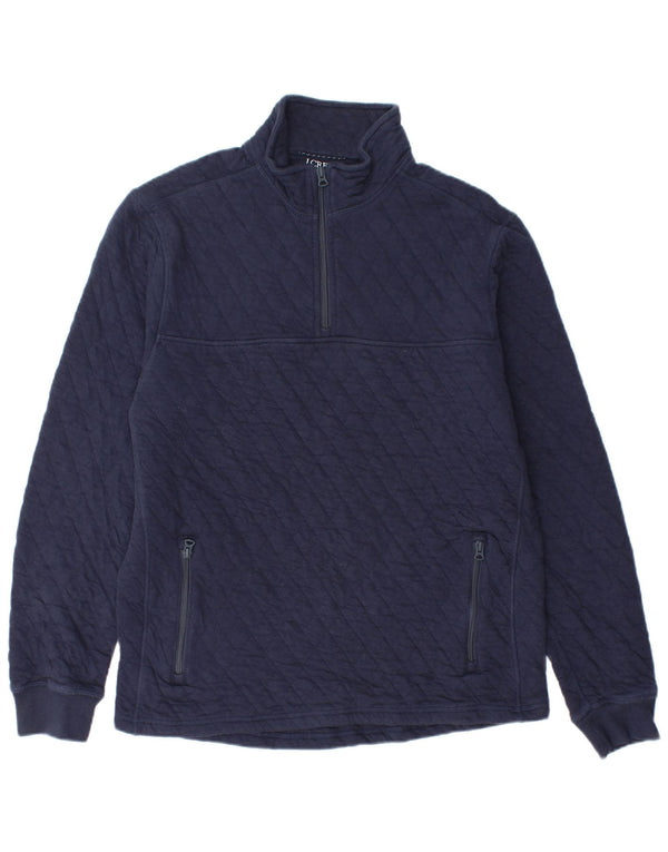 J. Crew Herren-Sweatshirt mit Reißverschluss am Hals, mittlere marineblaue Baumwolle