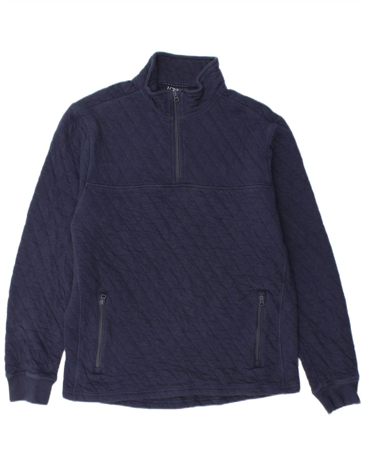 J. Crew Herren-Sweatshirt mit Reißverschluss am Hals, mittlere marineblaue Baumwolle