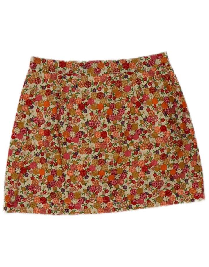 Vintage Damen Minirock W26 Klein bunt geblümt