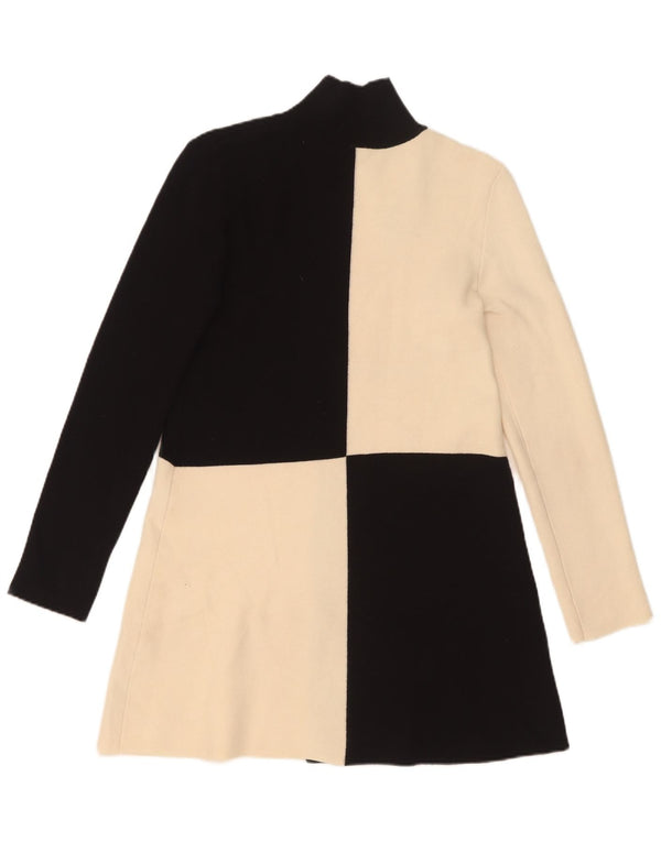 Zara Langarm-Pulloverkleid für Damen, Gr. 8, Schwarz, Colourblock-Viskose