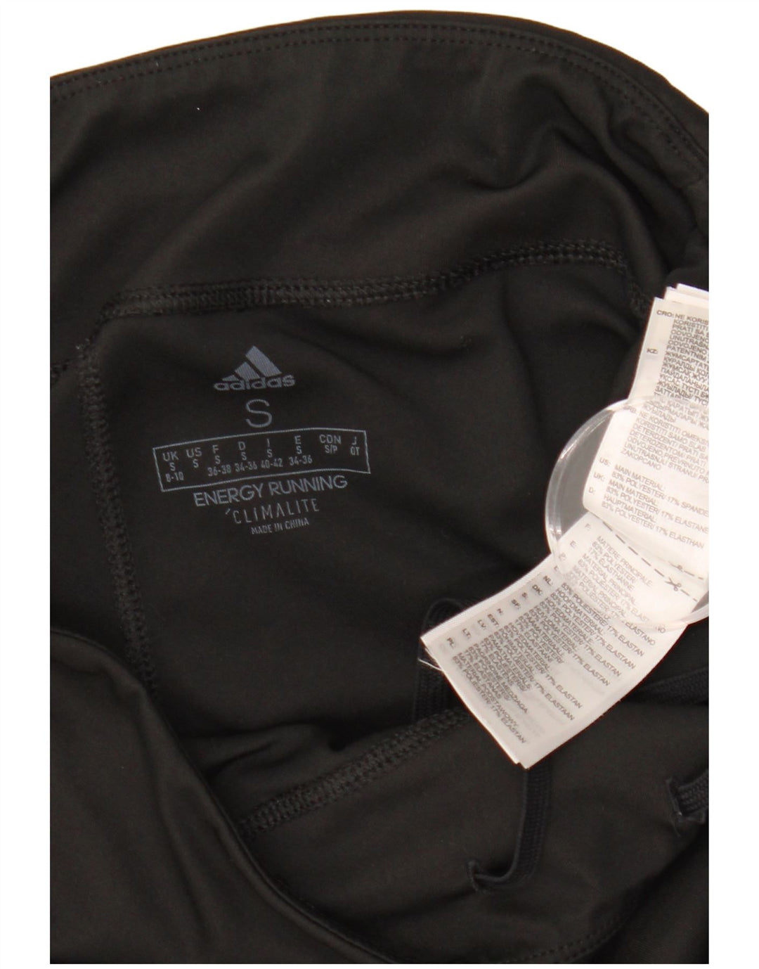 ADIDAS Damen Climalite Leggings UK 8/10 Small Schwarz Polyester