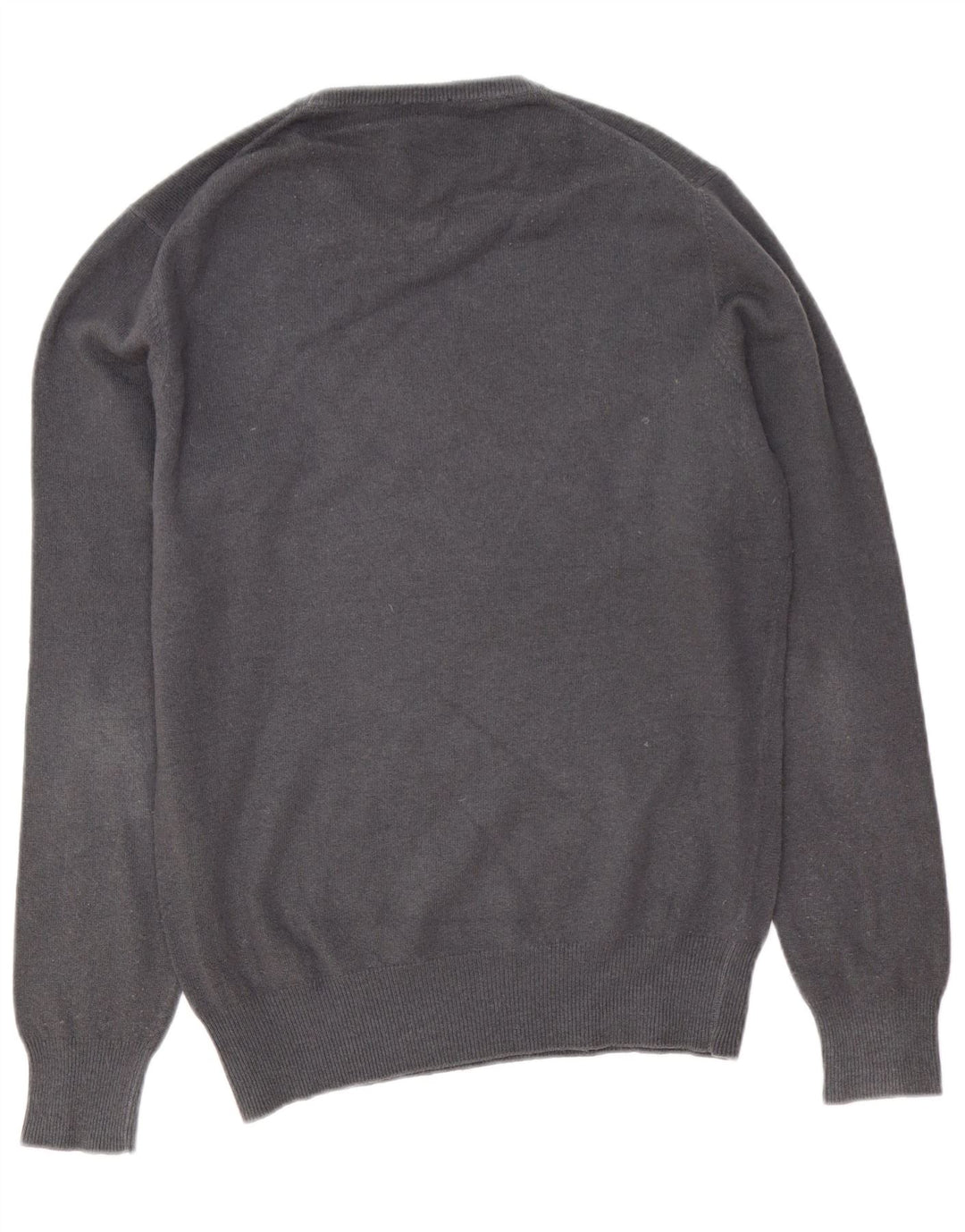 Sisley Herren-Pullover mit grafischem Rundhalsausschnitt, mittelgrau
