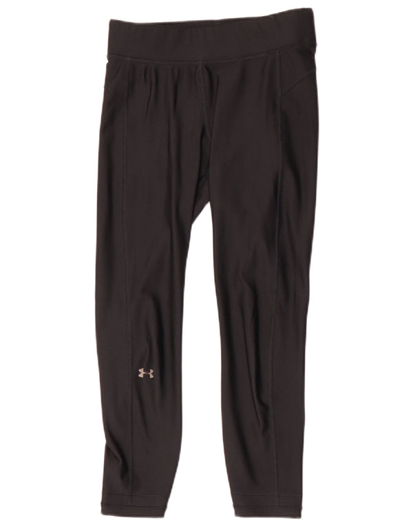 Under Armour Damen Heat Gear Crop Leggings UK 8 Small Schwarz