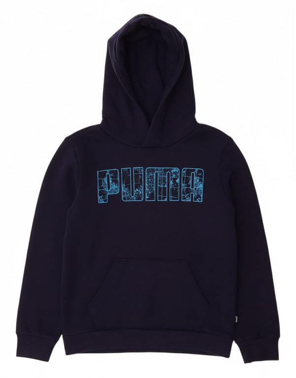 PUMA Jungen Graphic Hoodie Pullover 9–10 Jahre marineblaue Baumwolle
