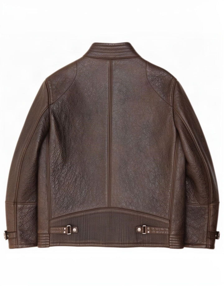 Hugo Boss Herren Lederjacke IT 56 3XL Braun