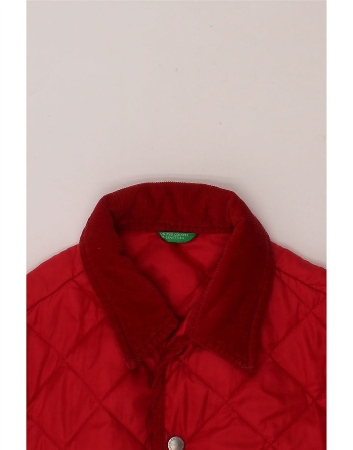 BENETTON Boys Quilted Jacket 4-5 Years XS  Red Polyamide Vintage Benetton and Second-Hand Benetton from Messina Hembry 