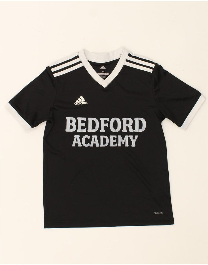 ADIDAS Boys Climalite Graphic T-Shirt Top 11-12 Years Medium Black Vintage Adidas and Second-Hand Adidas from Messina Hembry 