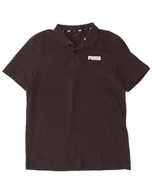 PUMA Herren-Poloshirt, groß, schwarze Baumwolle