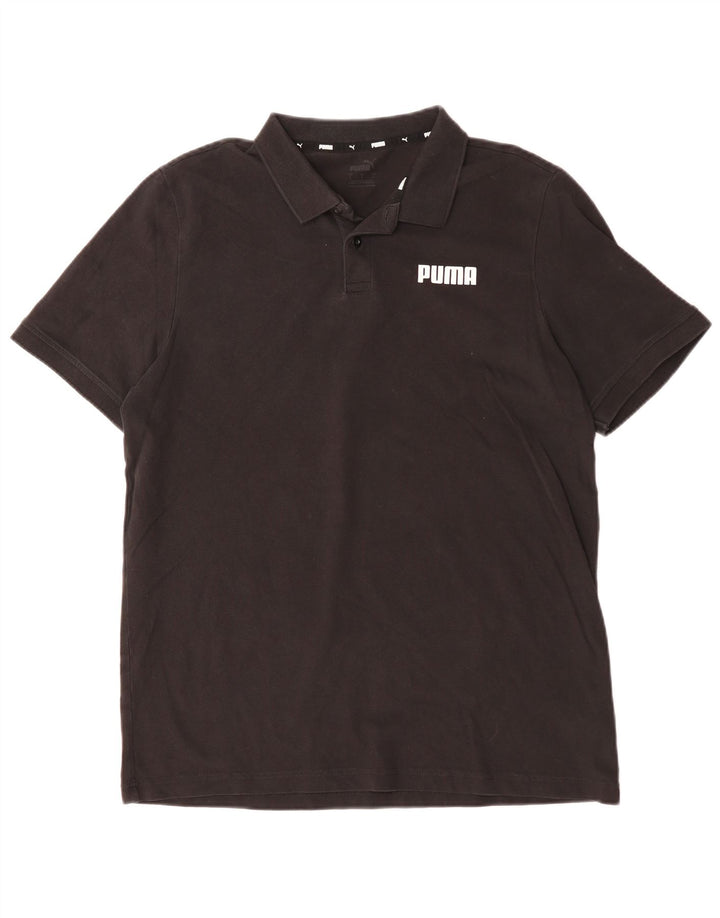 PUMA Herren-Poloshirt, groß, schwarze Baumwolle