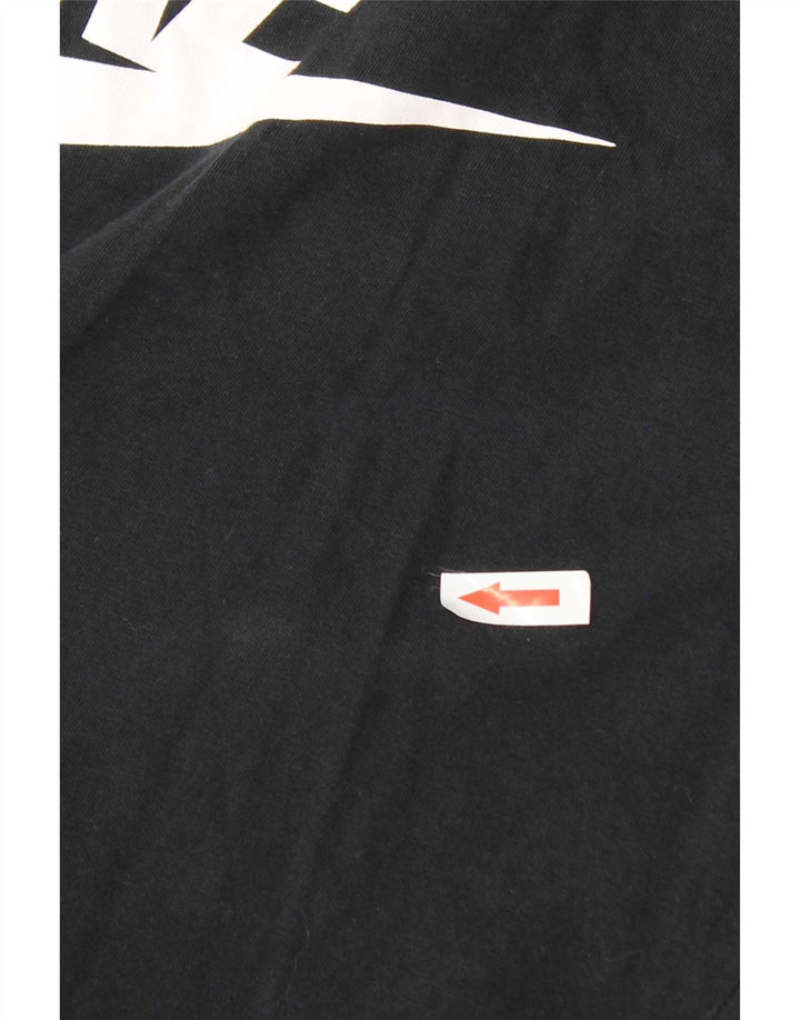 Nike Womens Graphic Top Langarm UK 10 Small Schwarz Baumwolle