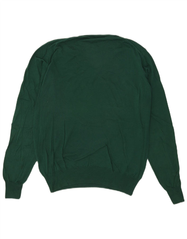 Fred Perry Herren-Pullover mit V-Ausschnitt aus mittelgrüner Baumwolle