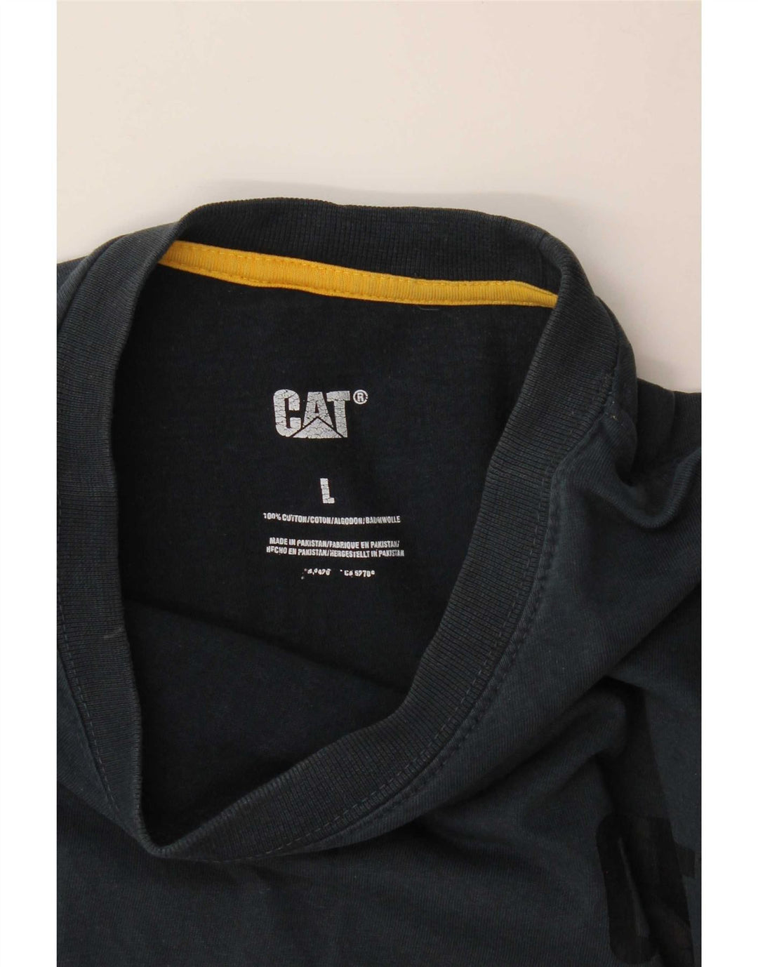CAT Herren-Grafik-Oberteil, langärmelig, groß, marineblau, Baumwolle