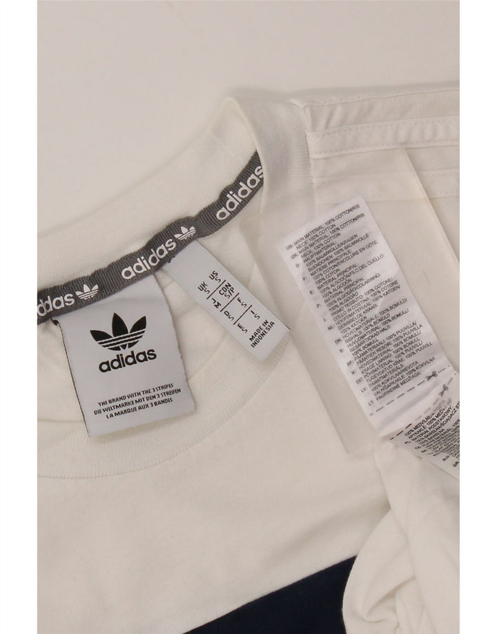 Adidas Herren T-Shirt Top Small Weiß Colourblock Baumwolle