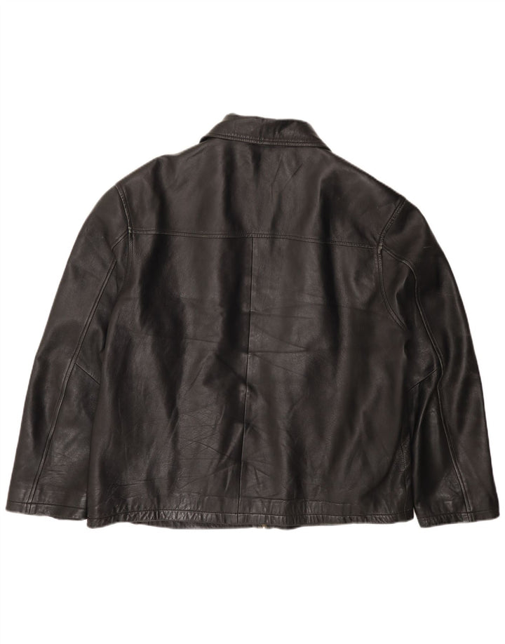 VINTAGE Herren Lederjacke UK 44 2XL Schwarz