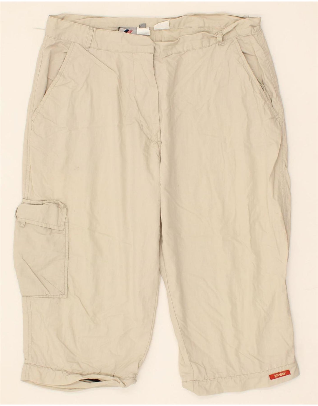 K-WAY Womens Cargo Shorts XL W38 Beige Cotton Vintage K-Way and Second-Hand K-Way from Messina Hembry 