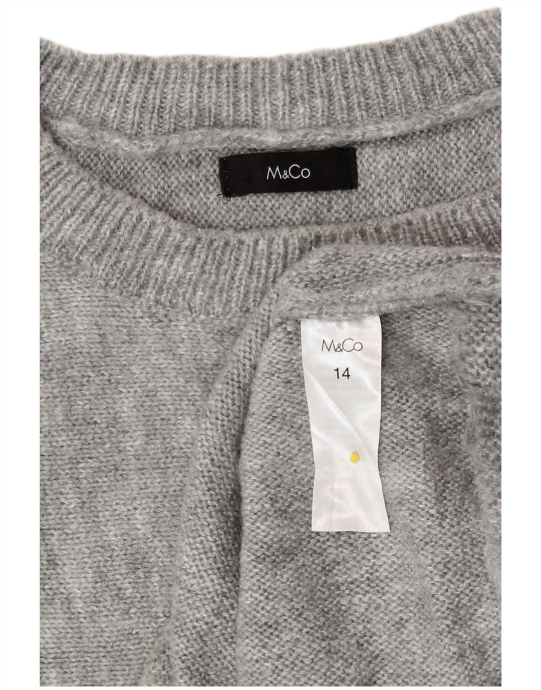 M&Co Damen-Pullover mit Fledermausärmeln und U-Boot-Ausschnitt, UK 14, Mittelgrau gestreift