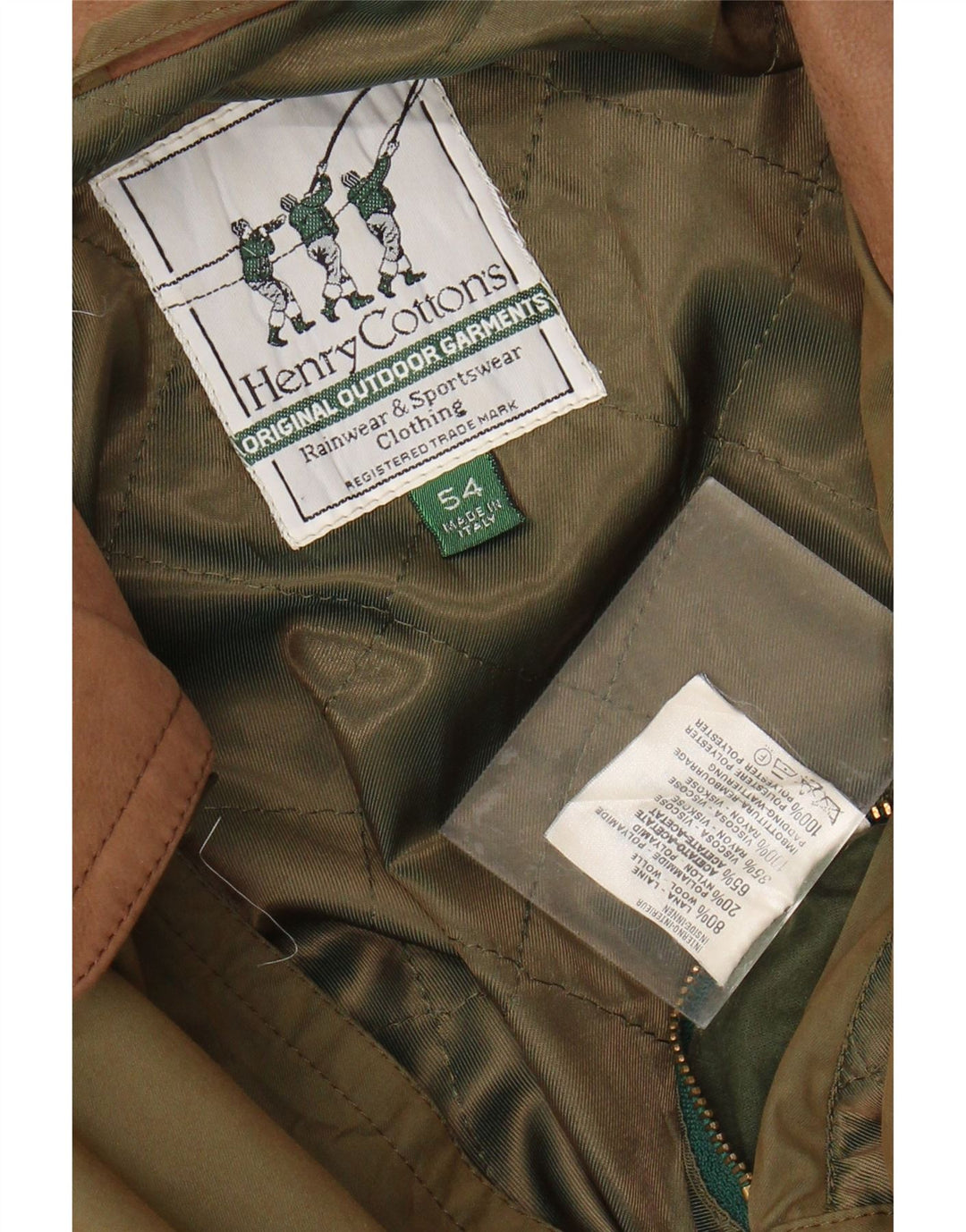 Henry Cottons Herren Regenmantel IT 54 2XL Khaki Polyester