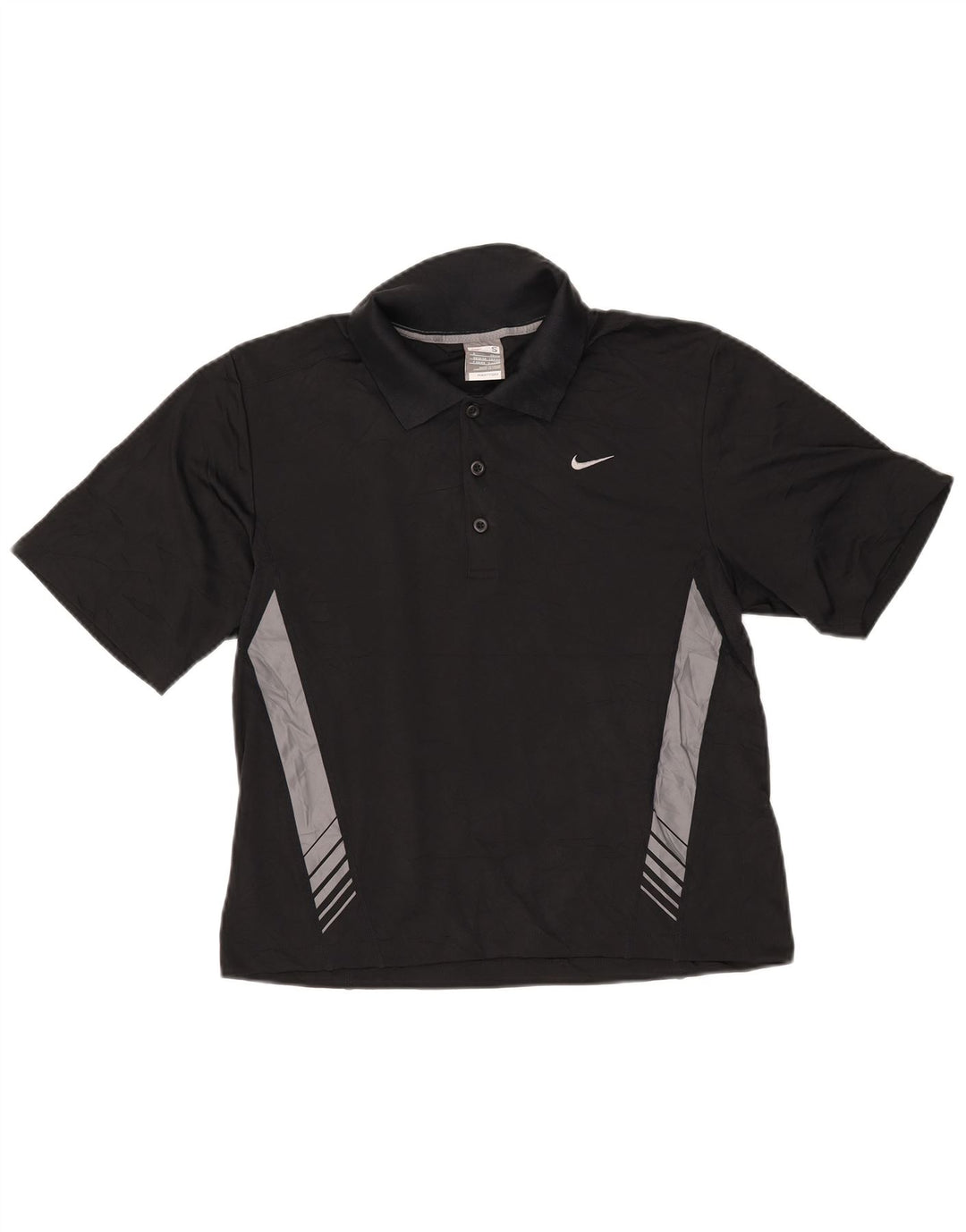 NIKE Herren-Poloshirt UK 36/38 Small Schwarz Colourblock