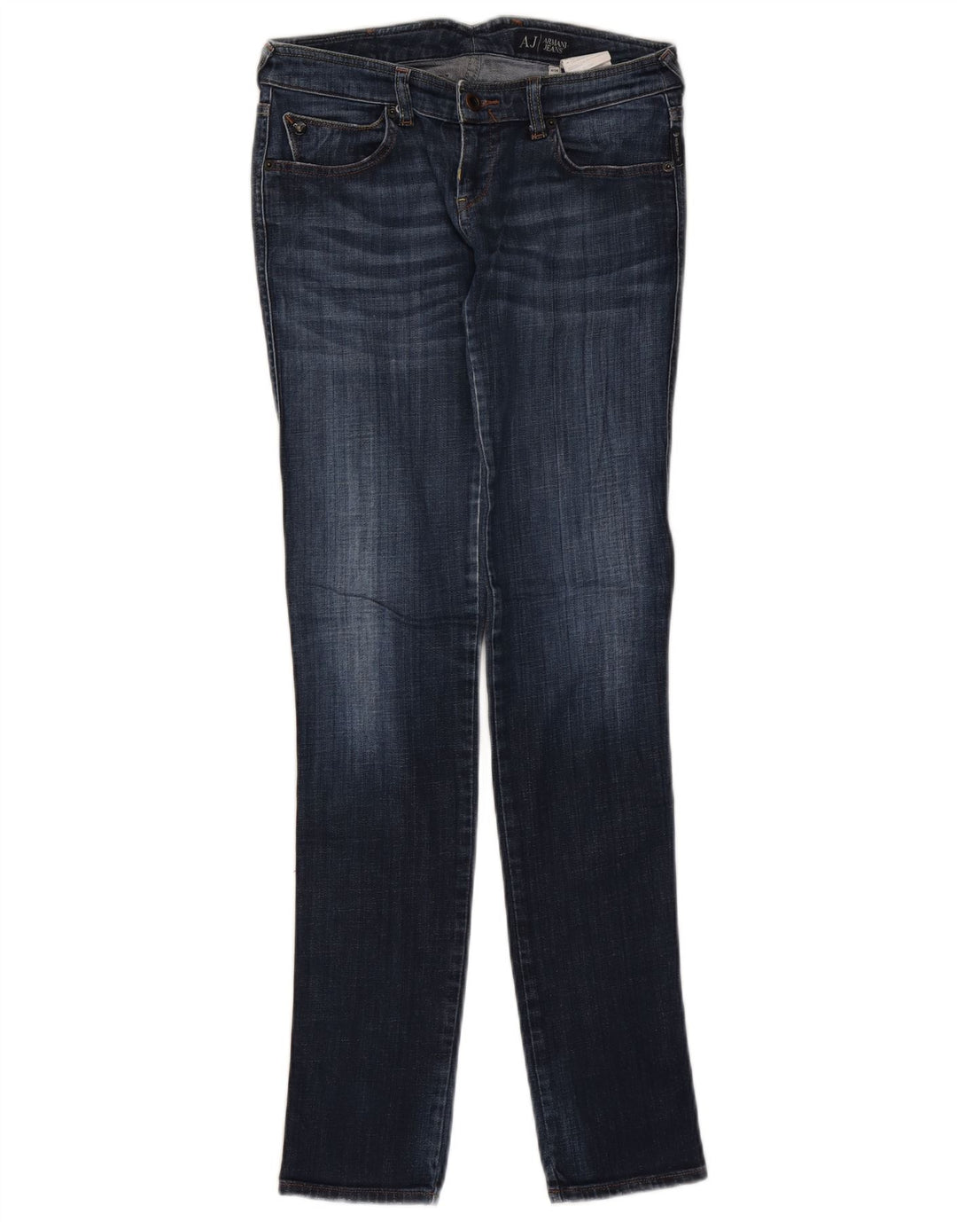 Armani Damen Graphic Slim Jeans W26 L32 Marineblaue Baumwolle
