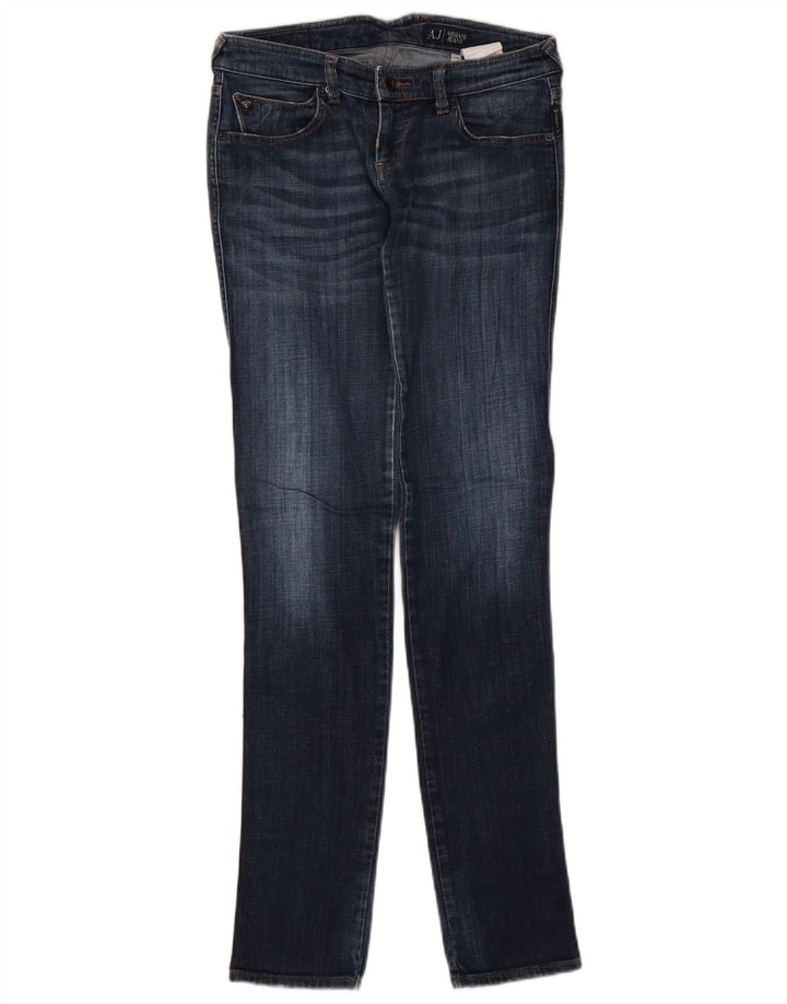 Armani Damen Graphic Slim Jeans W26 L32 Marineblaue Baumwolle