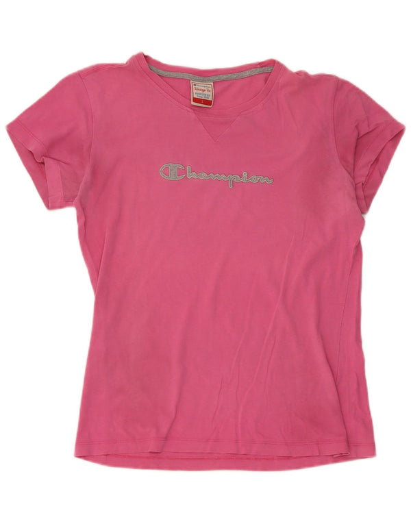 Champion Damen Heritage Fit Graphic T-Shirt Top UK 14 Large Pink