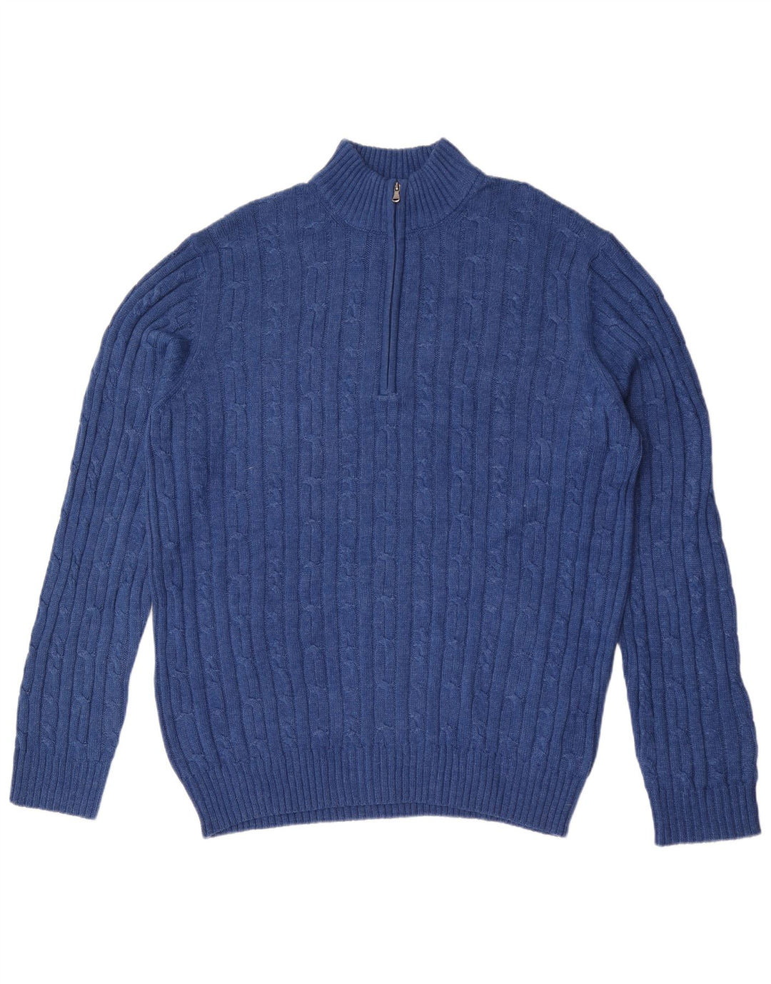 Izod Herren-Pullover mit Reißverschluss am Hals, groß, aus blauer Baumwolle