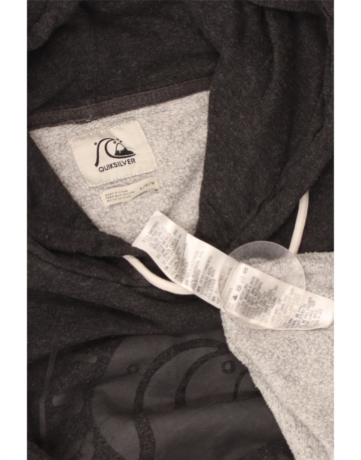 Quiksilver Herren-Kapuzenpullover mit Grafik, Größe L, aus grauer Baumwolle