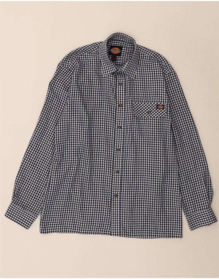 Dickies Herrenhemd Mittelblaues Gingham-Polyester