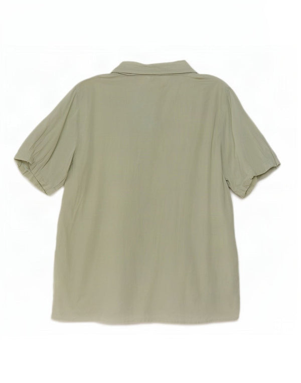 Padovanelle Womens Short Sleeve Shirt Blouse IT 50 XL Green Floral